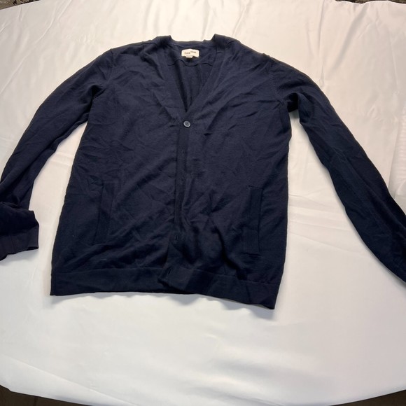Frank & Oak - The Merino 100% Wool Cardigan in Navy S - Picture 1 of 9